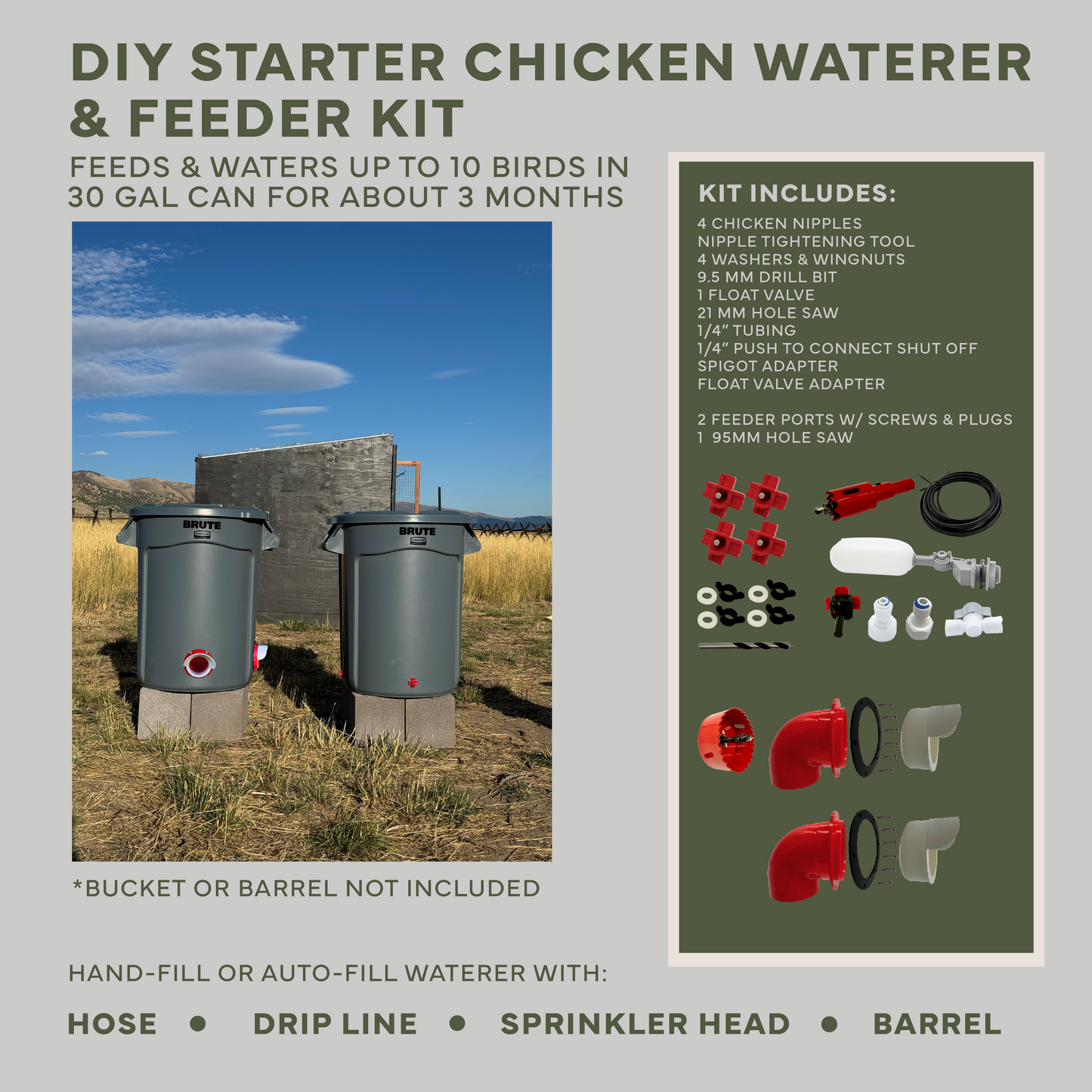 Easy Chicken Feeder and Automatic Chicken Waterer Kits – Chicken Chores Just Got 20X Easier